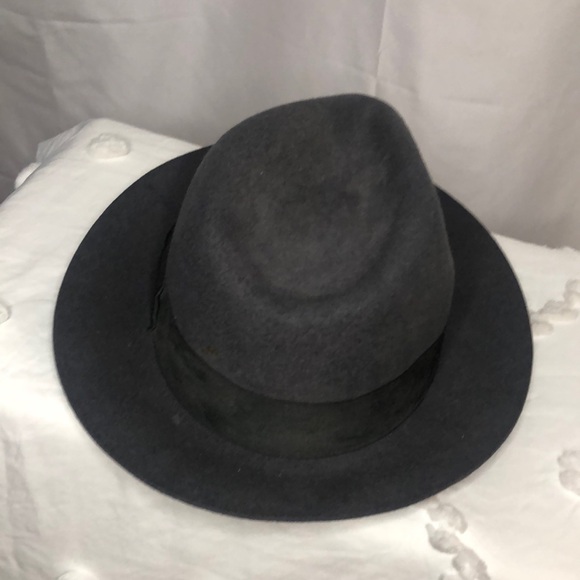 Authentic INDIANA JONES dark gray 100% wool/felt fedora hat. Size Large. - Picture 1 of 12